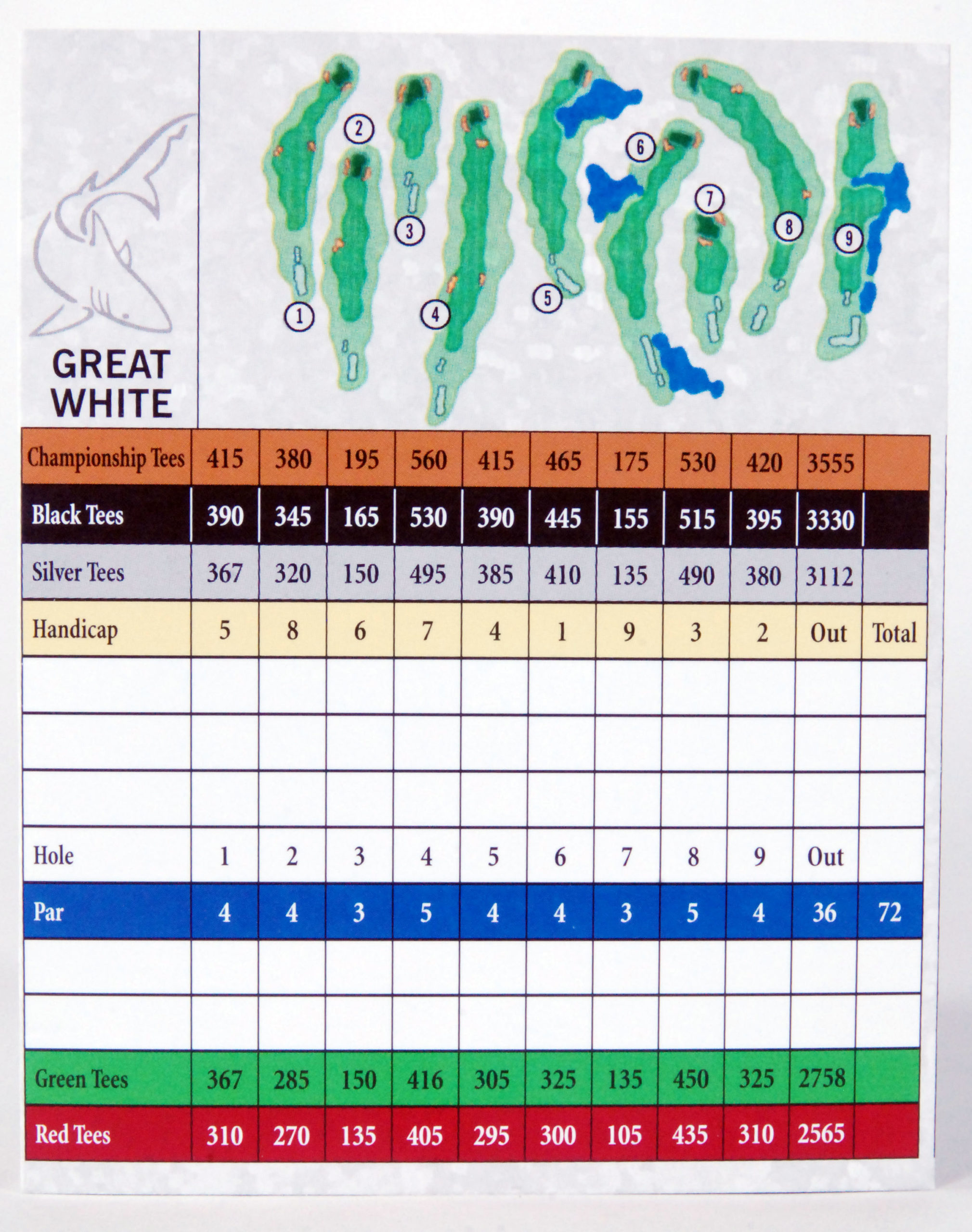 Scorecard Tiburon Golf Club